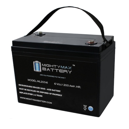MIGHTY MAX BATTERY 6V 200AH SLA Battery Replaces Camper Golf Cart RV Boat Solar Wind ML200-63